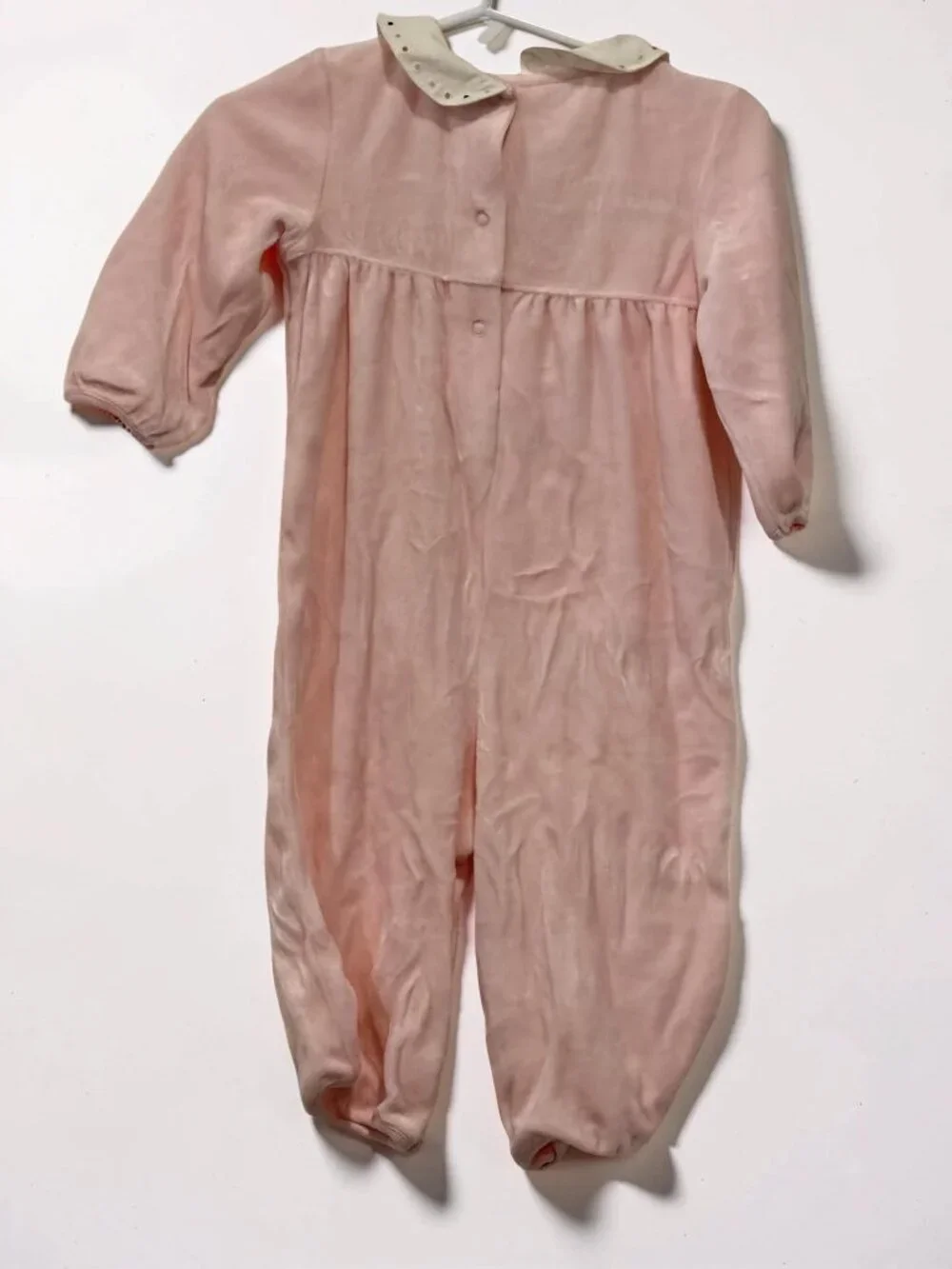 Gymboree NWT Little Panda Pink Velour Romper Embroidered Panda 6- 12 oz #10014